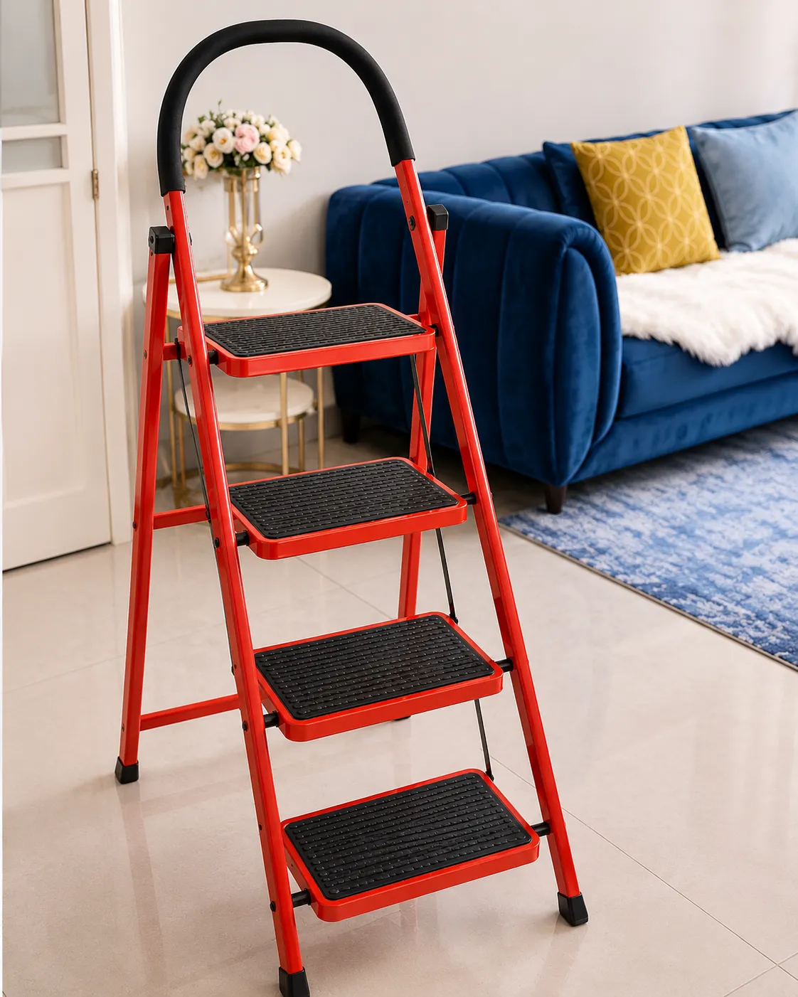 Modern Red Decorative Step Ladder